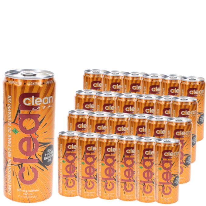 Clean Drink Blodapelsin 24 Pack 24 X 330 Cl Fr n Clean Drink Matsmart