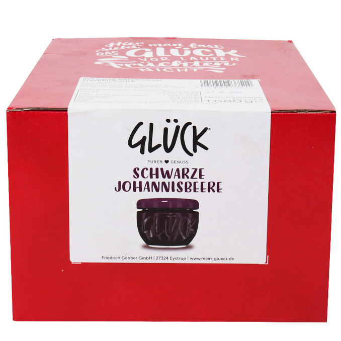 Glück Fruchtaufstrich Minis Schwarze Johannisbeere, 60er Pack