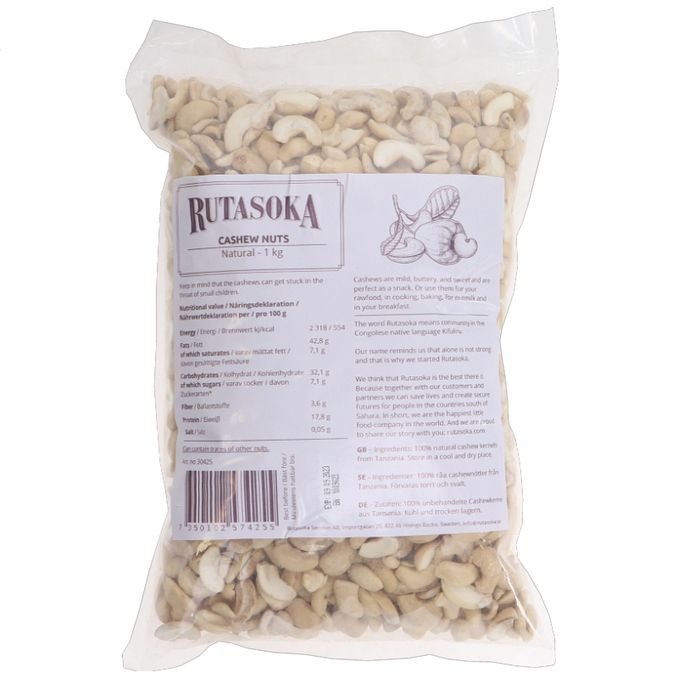 Rutasoka Naturella Cashewnötter 