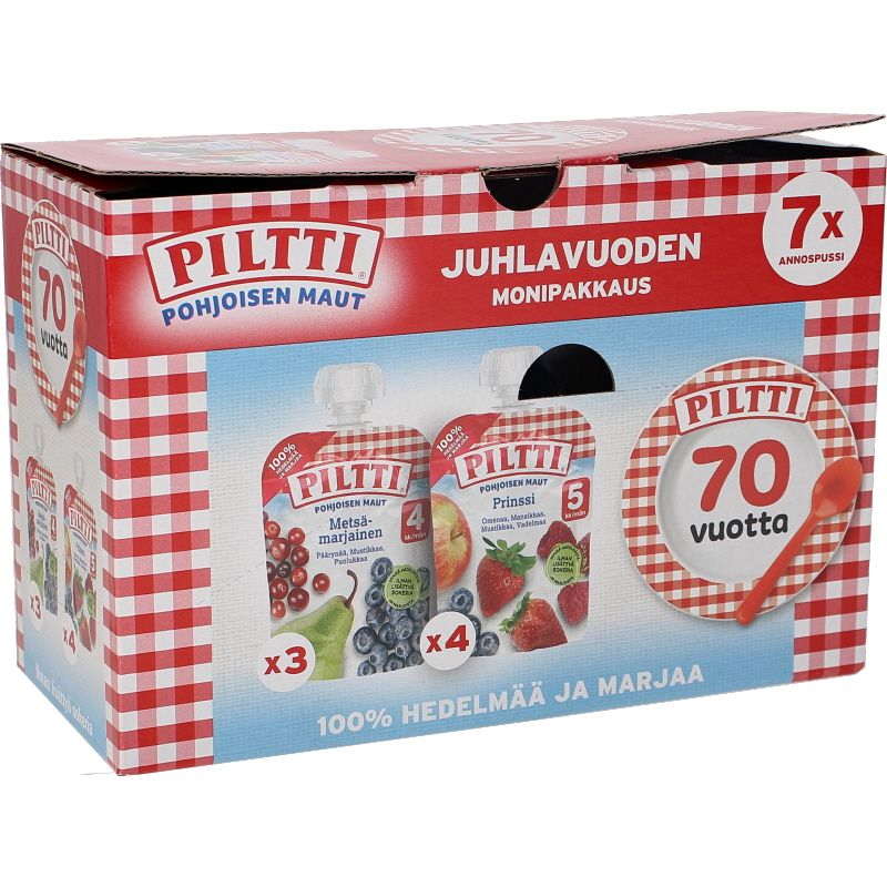 Fruk & Bär Puré Klämmis, 7 x 90 g från Piltti | Matsmart