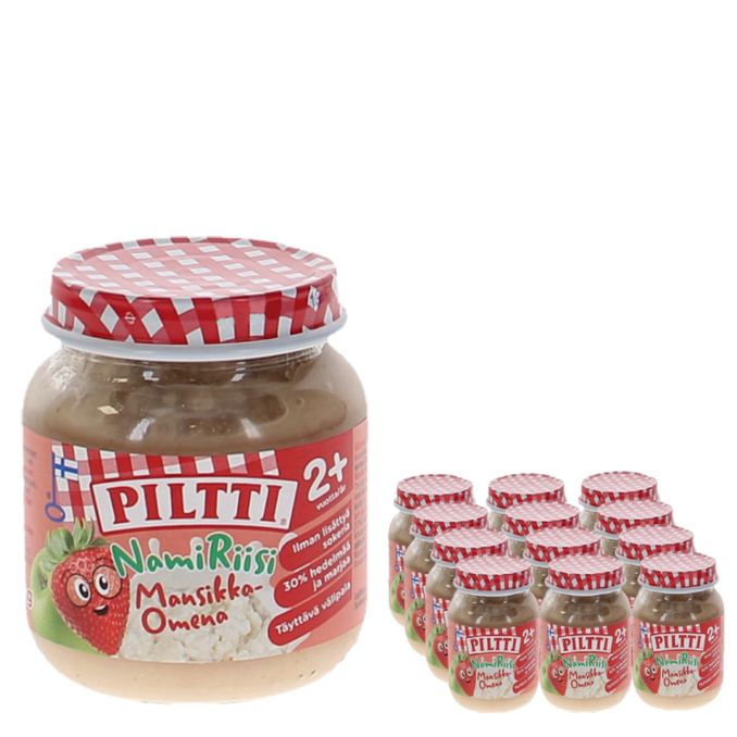 Piltti Puré Jordgubbe & Äpple 12-pack