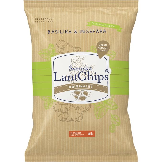 Svenska LantChips Lantchips Basilika & Ingefära