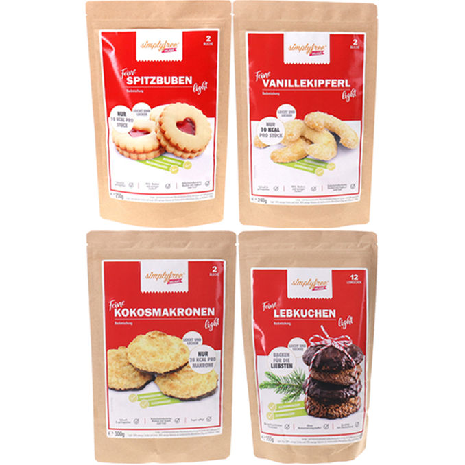 simplyfree Weihnachtsplätzchen-Set, 4-teilig