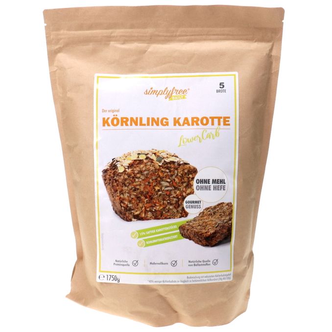 simplyfree Brot-Backmischung Karotte (ohne Mehl und Hefe)