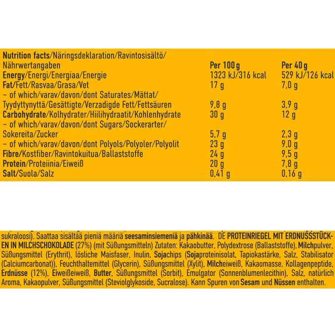 SAVED By Motatos Proteinriegel Erdnuss & Karamell, 15er Pack