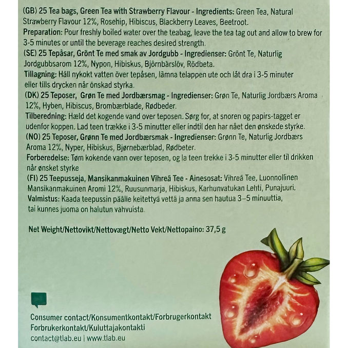 Wissotzky Grönt Te Jordgubbe