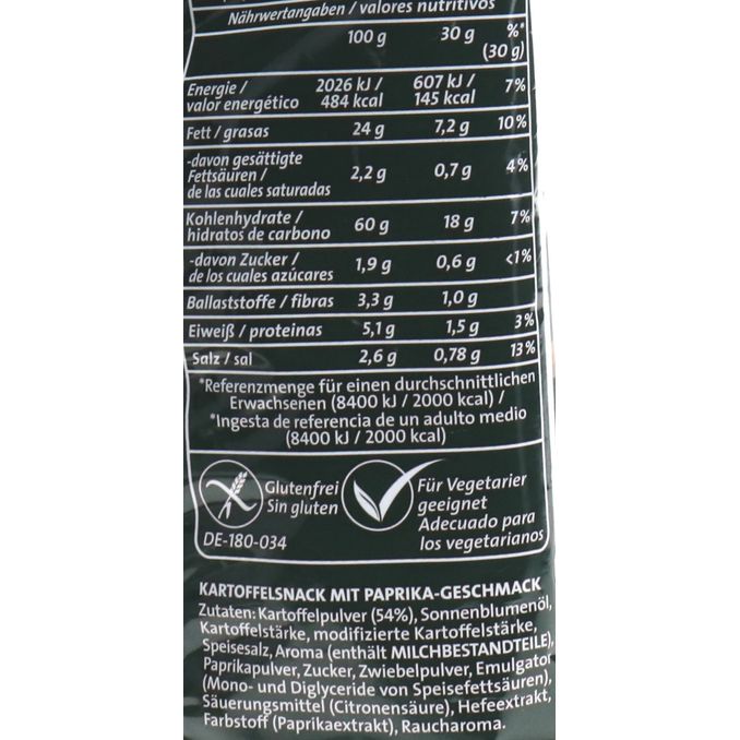 Zutaten & Nährwerte: Jumpys Paprika