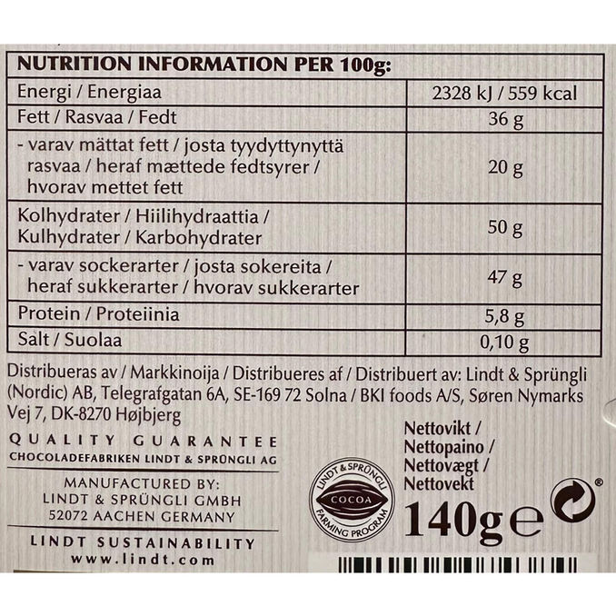 Lindt Tumma Suklaalevy Creation Suklaamousse