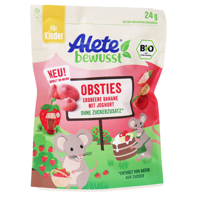 Alete BIO Obsties Erdbeere, Banane & Joghurt