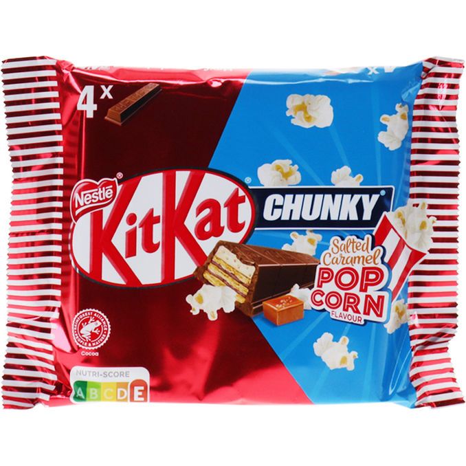 KitKat Chunky Salted Caramel Popcorn, 4er Pack, 4x42g von KitKat Motatos