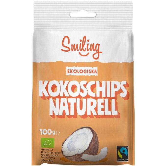 Smiling 2 x Kokoschips Naturell Eko