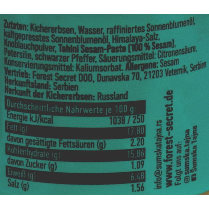 Zutaten & Nährwerte: Hummus Natural