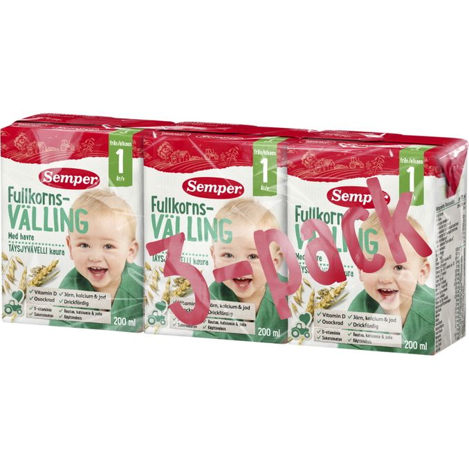 Läs mer om Semper Fullkornsvälling 1år 3-pack