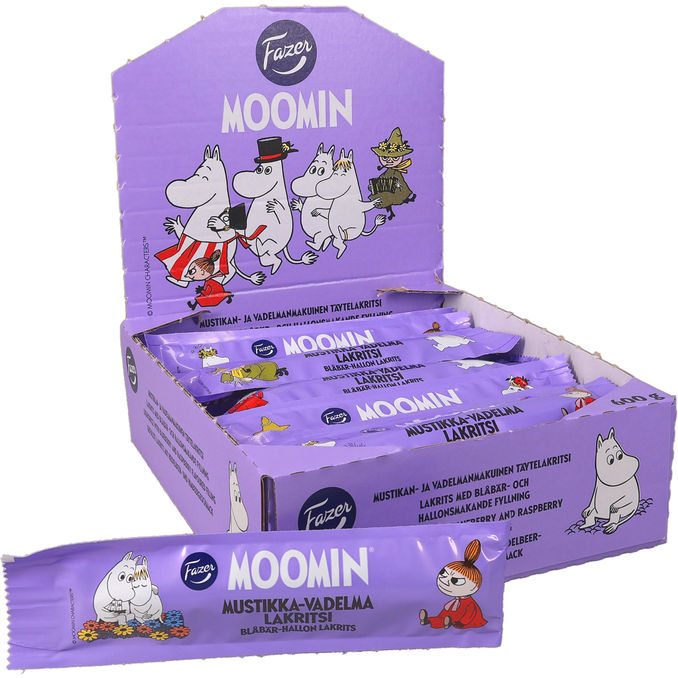 Fazer Lakritsipatukka Mustikka-vadelmajogurttitäyte 30-pack