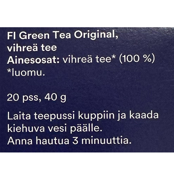 Näringsinnehåll Tea Green Eko