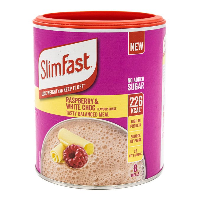 SlimFast Raspberry & White Chocolate Flavour Powder 8 Servings 292g