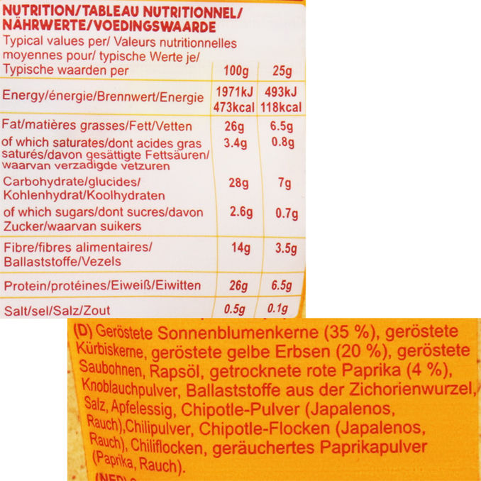 Zutaten & Nährwerte: Salat Topping Knoblauch & Chili