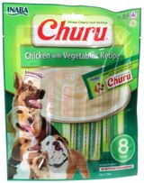 INABA Hundefutter Huhn und Gemüse, 8 Sticks