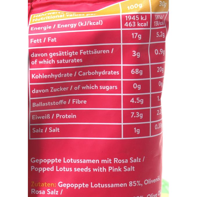 Zutaten & Nährwerte: Lotus Pops Pink Salt