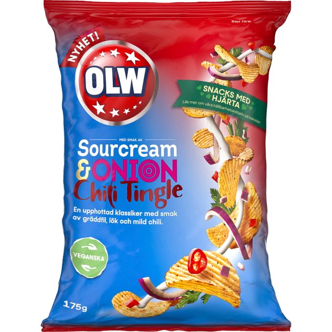 OLW Chips Sourcream & Onion m. Chili Vegansk