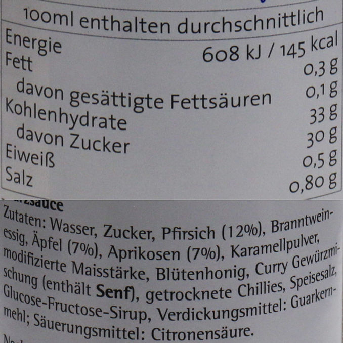 Zutaten & Nährwerte: BBQ Sauce Fruit Chutney Extra Hot 