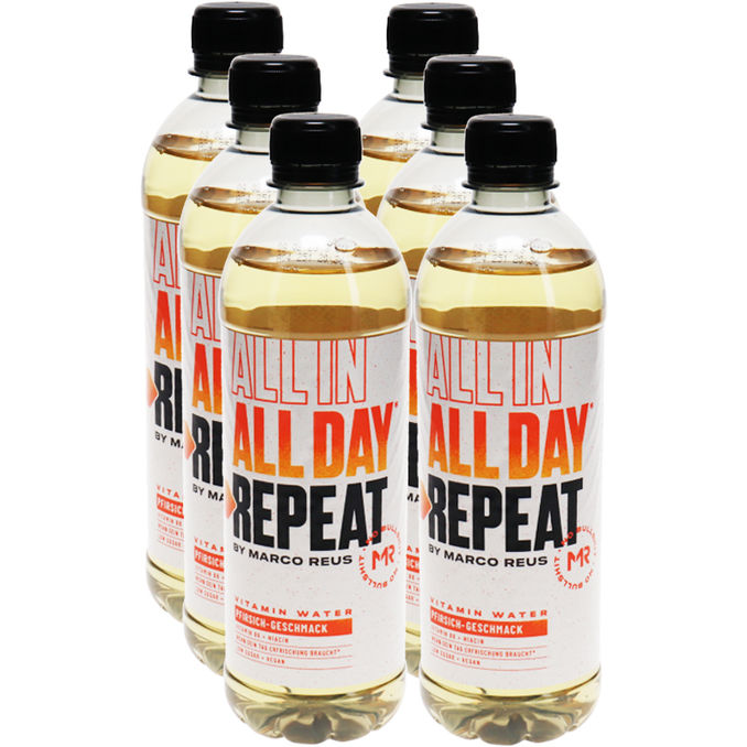 Repeat Vitaminwasser Pfirsich by Marco Reus, 6er Pack (EINWEG) zzgl. Pfand
