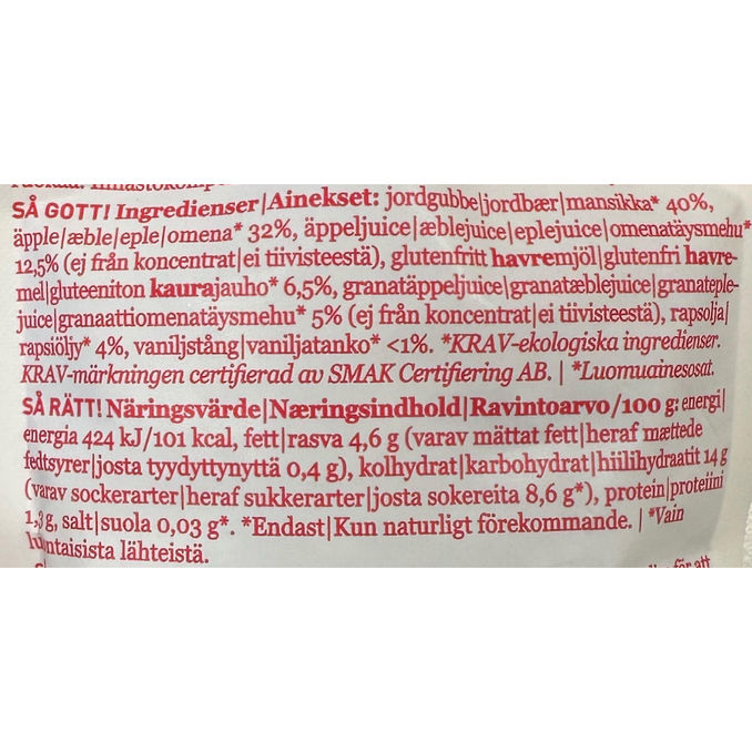Alex & Phil Mansikkapuuro Luomu 5-pack