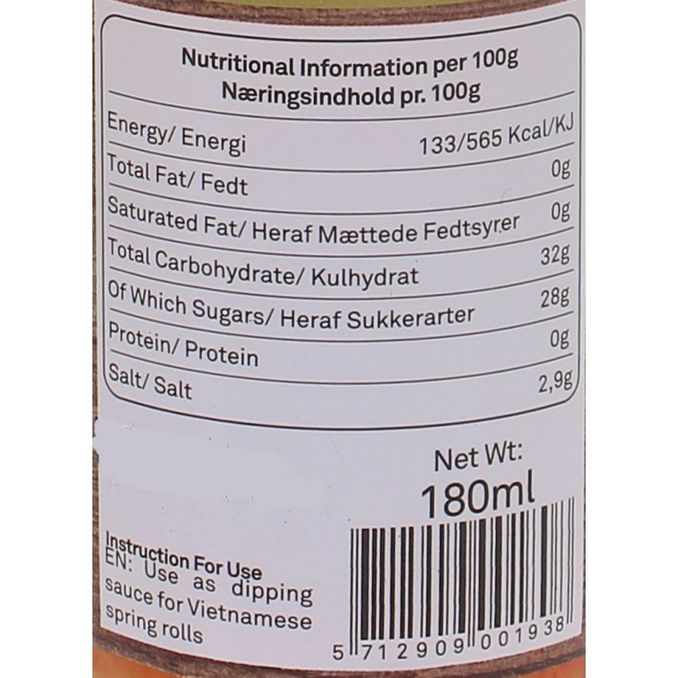 Næringsindhold Vegetarian Spring Roll Sauce