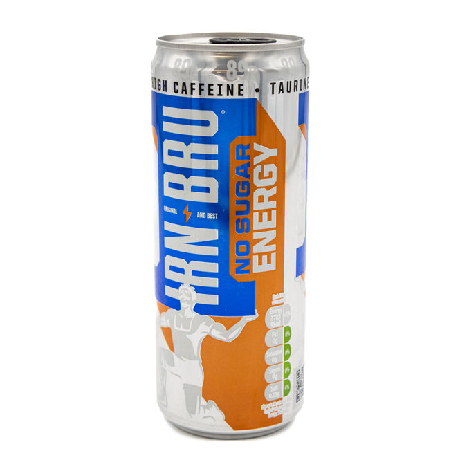 IRNBRU Sugar Free Energy Drink 330ml, 330ml from Irn Bru Motatos