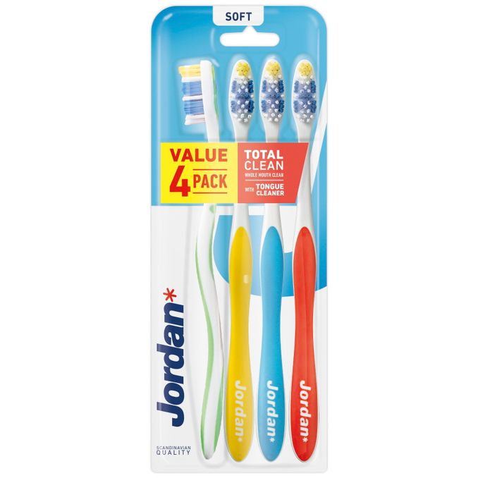 Jordan Tandborste Total Clean Soft 4-pack