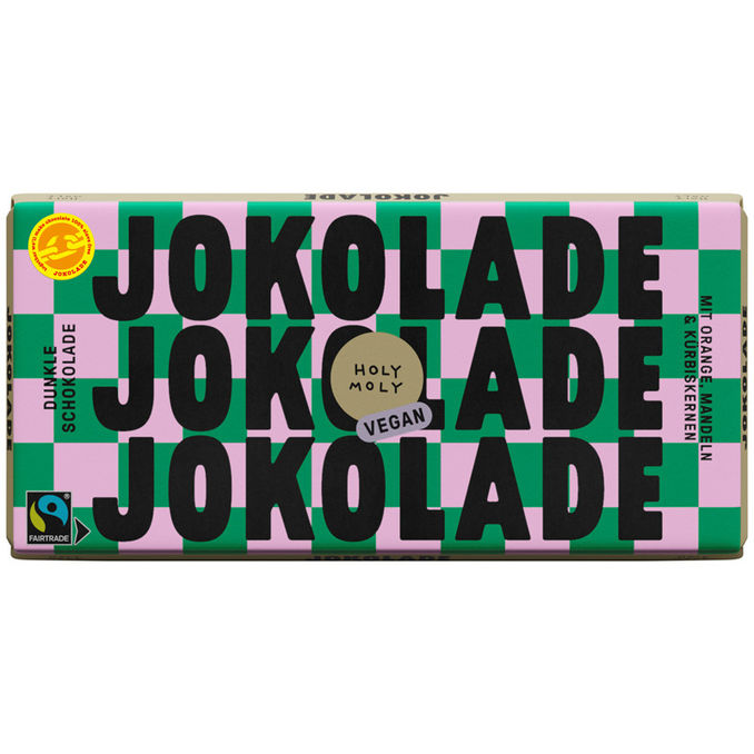 JOKOLADE Dunkle Schokolade Orangen, Mandeln & Kürbiskernen