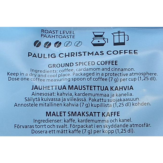 Tuotteen ravintosisältö: Joulukahvi Jauhettu 