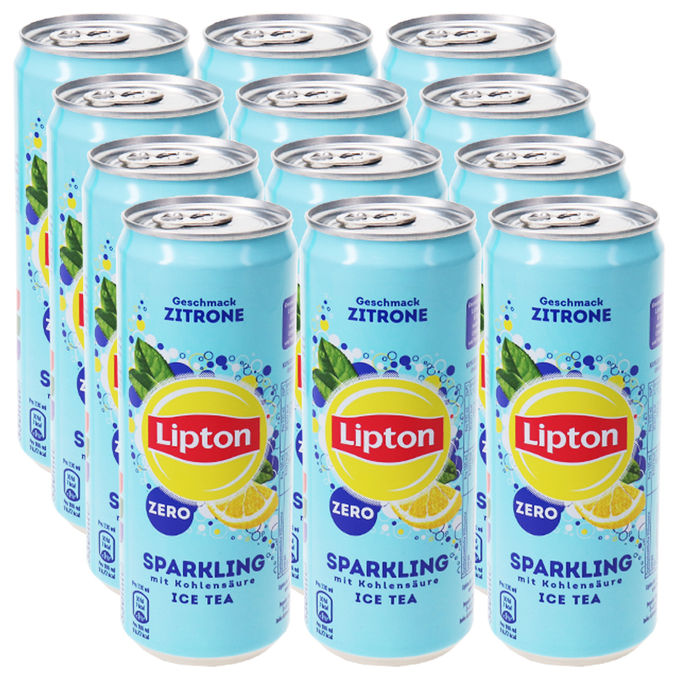 Lipton Sparkling Eistee Zero Zitrone, 12er Pack (EINWEG) zzgl. Pfand