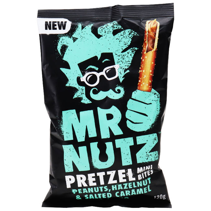 Mr Nutz Pretzel Mini Bites Erdnuss, Haselnuss & gesalzener Karamell