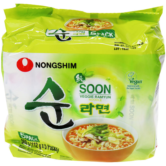 Nong Shim Instantnudeln Veggie, 5er Pack