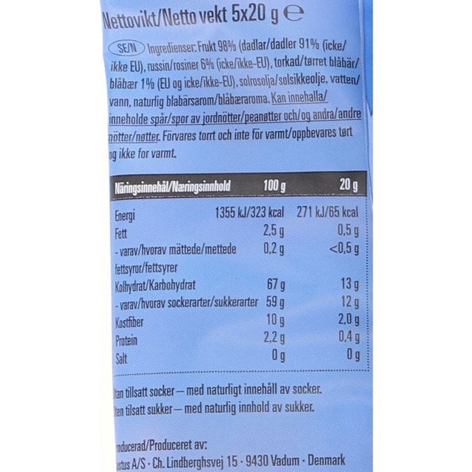 Castus Fruktstänger Blåbär 5-Pack