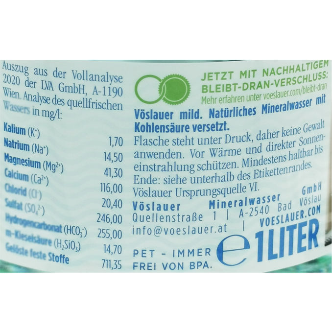 Zutaten & Nährwerte: Mineralwasser mit Kohlensäure, 4er Pack (EINWEG) zzgl. Pfand