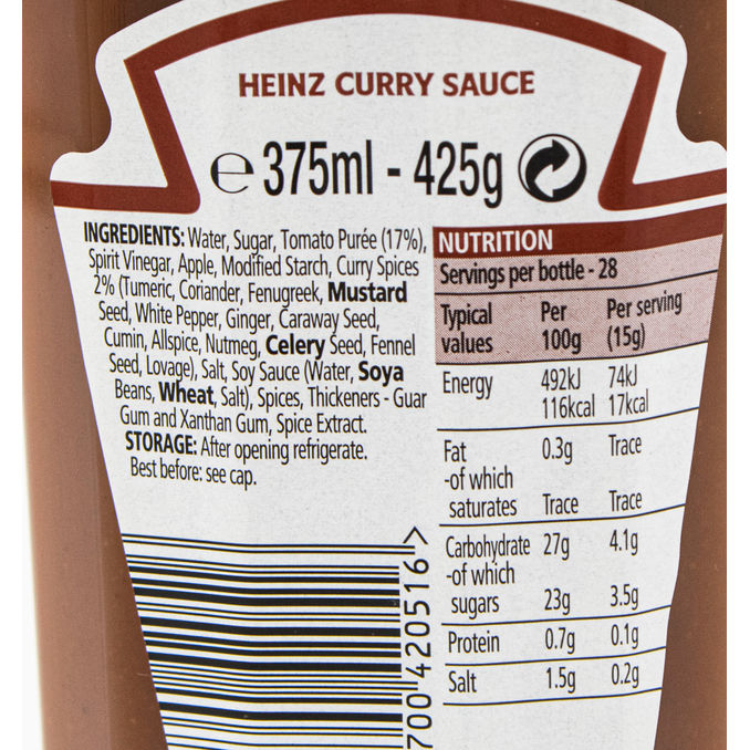 Heinz Curry Sauce Classic 425g, 425g from Heinz Motatos