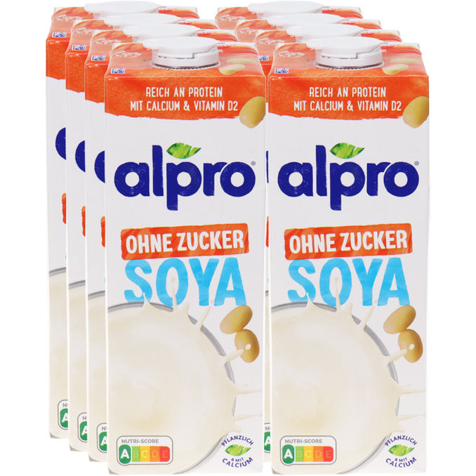Alpro Sojadrink ungesüßt, 8er Pack