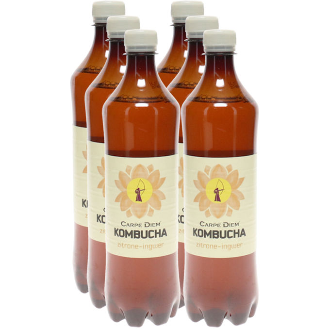 Carpe Diem Kombucha Zitrone-Ingwer, 6er Pack (EINWEG) zzgl. Pfand