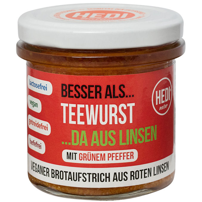 HEDI BIO Vegane Teewurst mit grünem Pfeffer