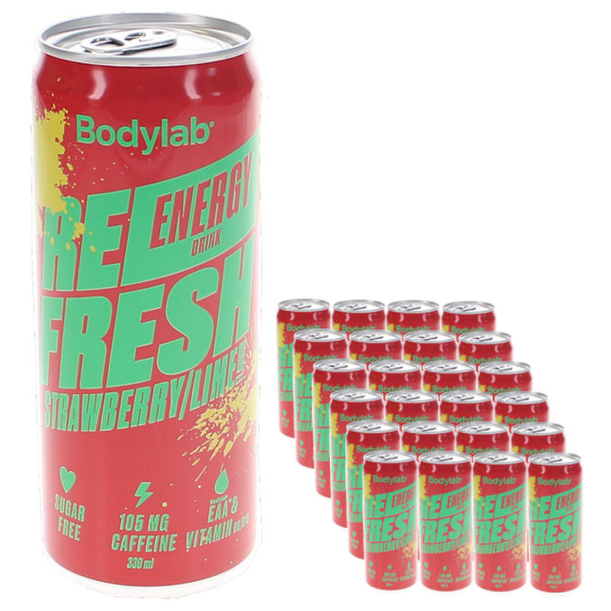 Bodylab Body Lab Energidrik Jordbær & Lime 24-pak