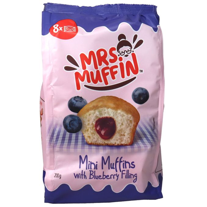 Mrs. Muffin Mini Muffins mit Blaubeerfüllung, 8er Pack