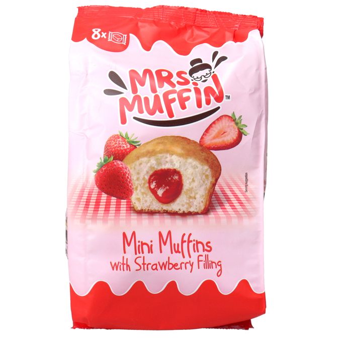 Mrs. Muffin Mini Muffins mit Erdbeerfüllung, 8er Pack