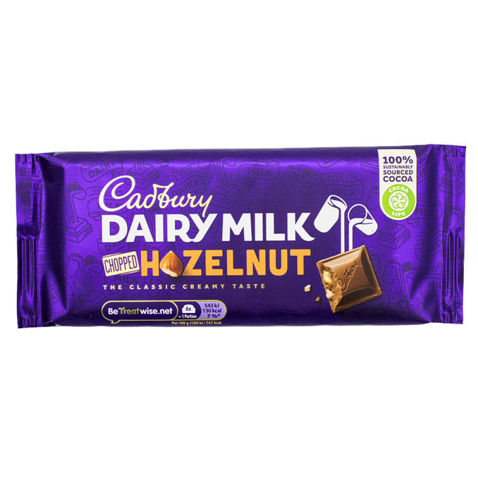 Cadbury Dairy Milk Chopped Hazelnut 95g, 95g from Cadbury | Motatos