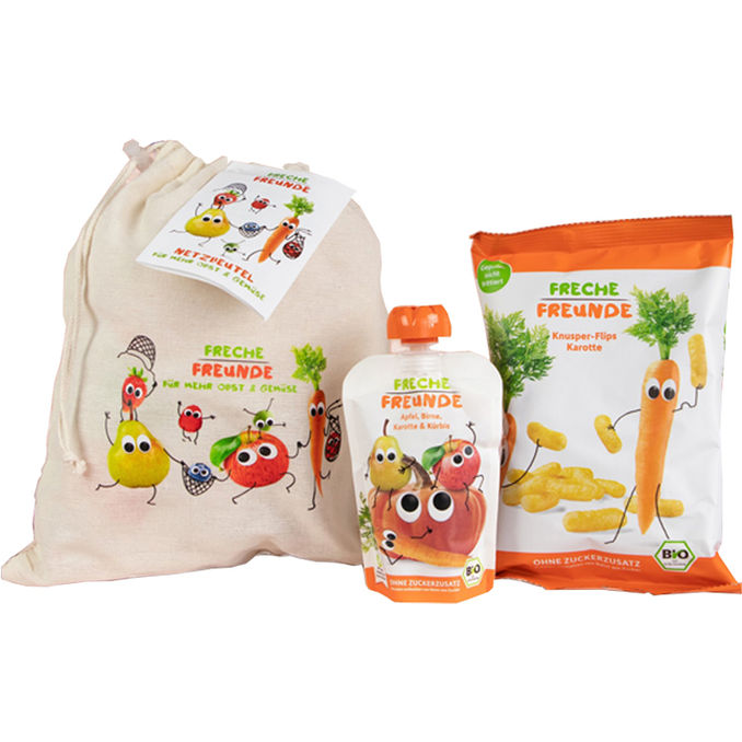 Freche Freunde BIO Quetschie & Flips mit Obstnetz