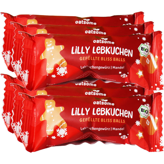 Oatsome BIO Gefüllte Bliss Balls Lilly Lebkuchen, 6er Pack