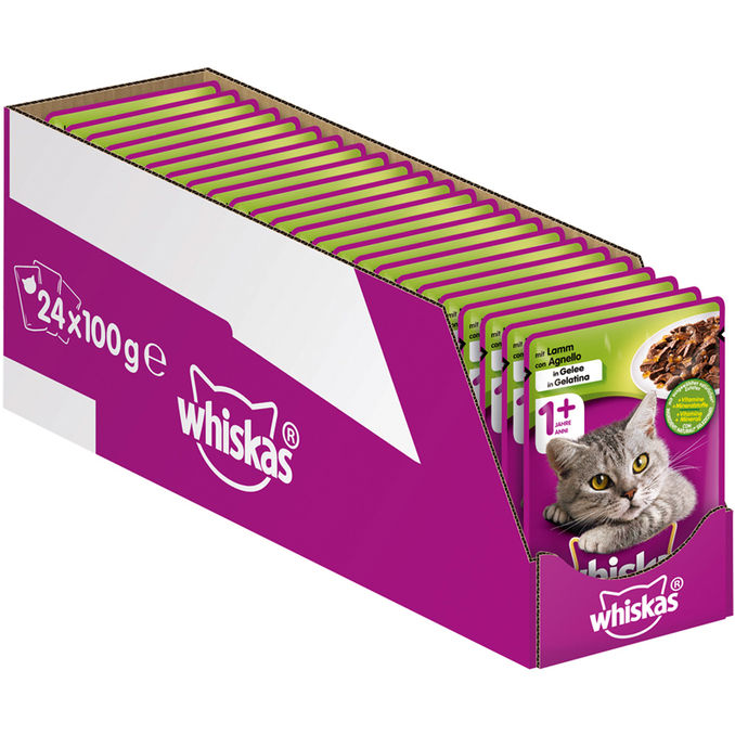 Whiskas Nassfutter für Katzen mit Lamm, 24er Pack