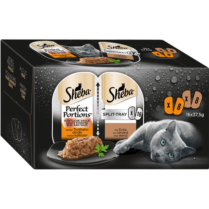 Sheba Nassfutter für Katzen mit Truthahn & Ente, 16er Pack