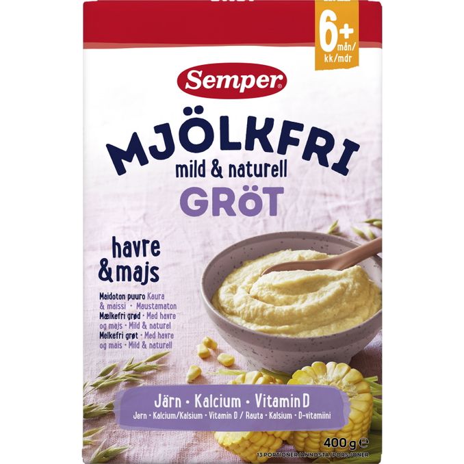 Semper Grød m. Havre & Majs Mælkefri